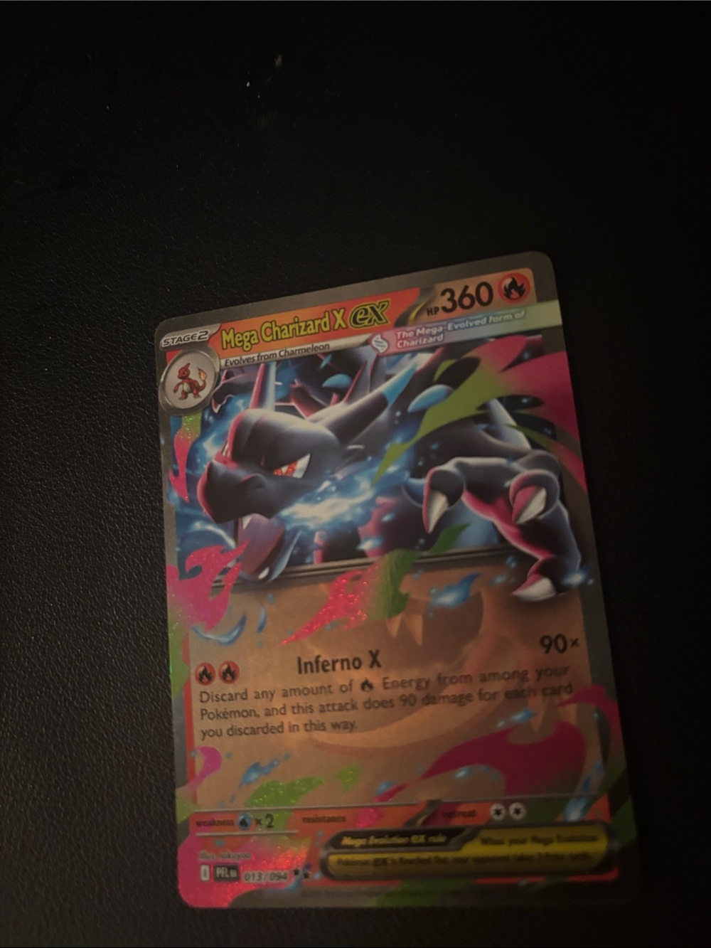 Pokemon Mega Charizard X EX Holocard - Black, Blue, Pink
NEAR MINT